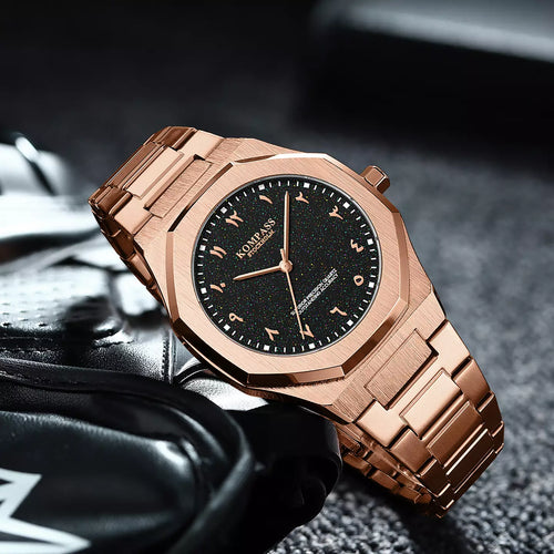 Kompass Star-Dust Arabic Rose Gold Black