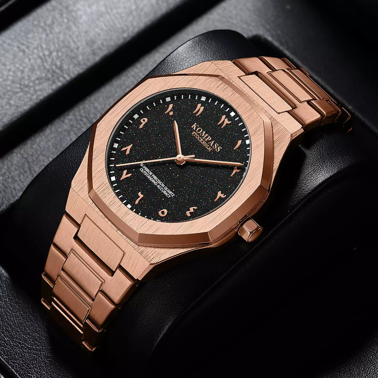 Kompass Star-Dust Arabic Rose Gold Black