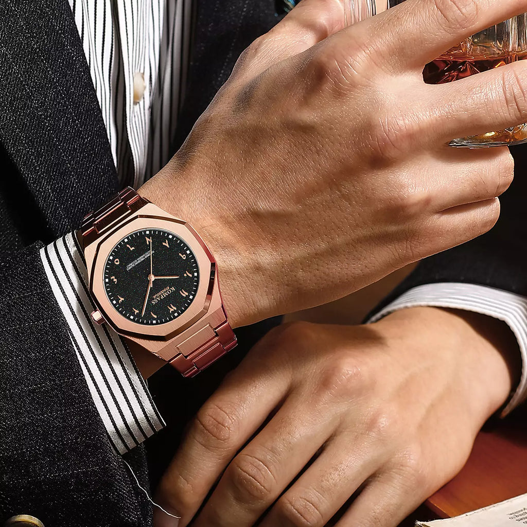 Kompass Star-Dust Arabic Rose Gold Black