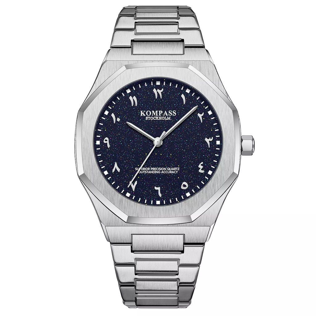 Kompass Star-Dust Arabic Silver Blue