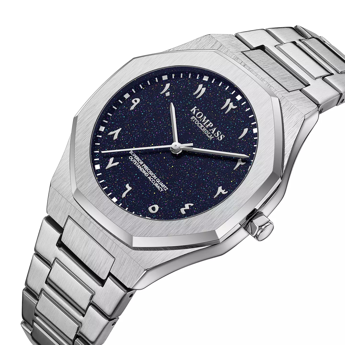 Kompass Star-Dust Arabic Silver Blue