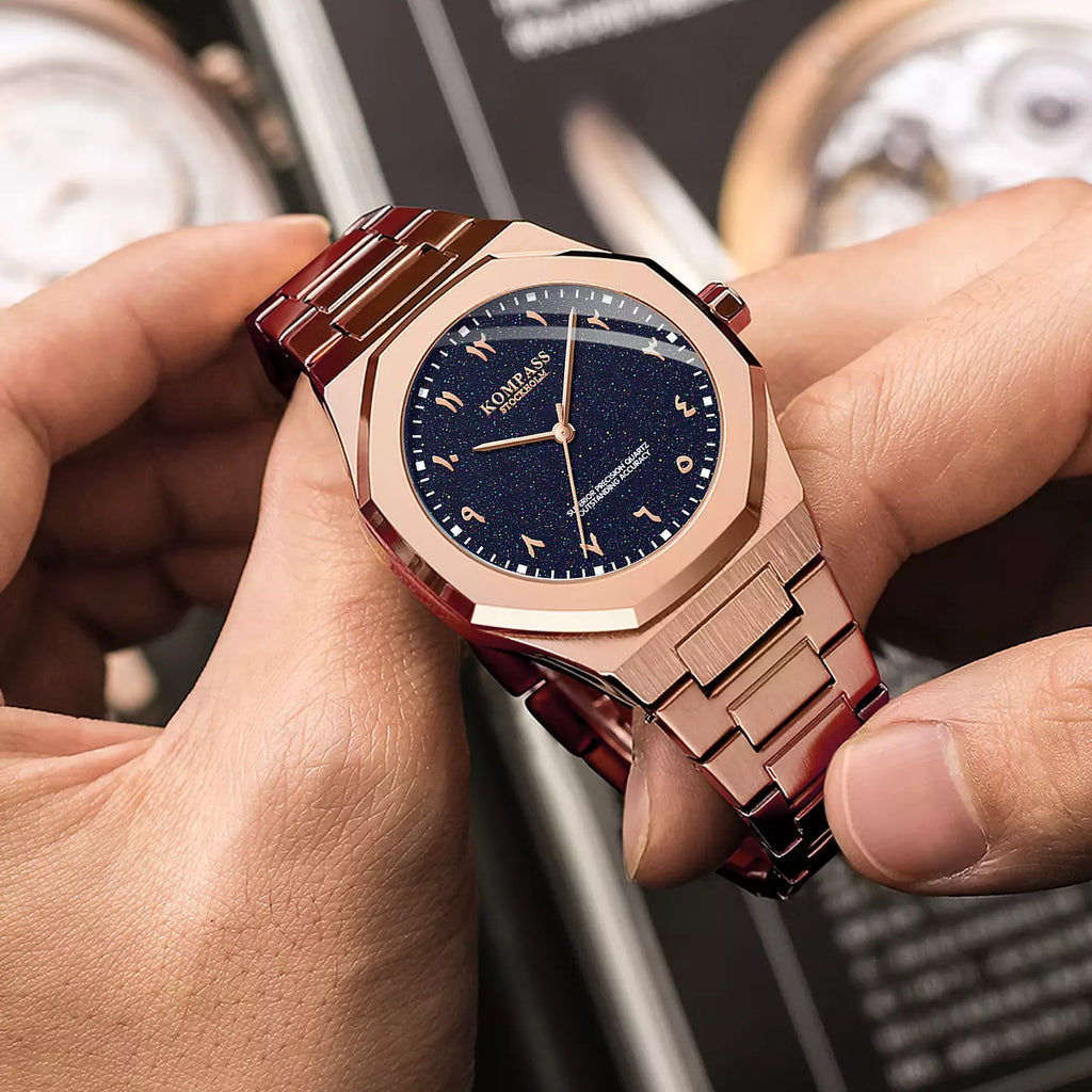 Kompass Star-Dust Arabic Rose Gold Blue