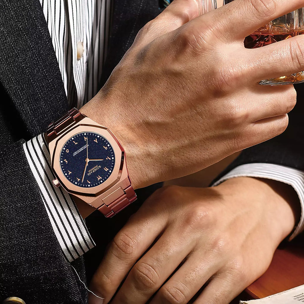 Kompass Star-Dust Arabic Rose Gold Blue